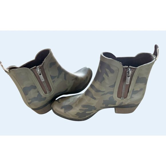 LUCKY BRAND Camouflage Chelsea Ankle Rain Waterproof Boots Sz 6 - Picture 7 of 8